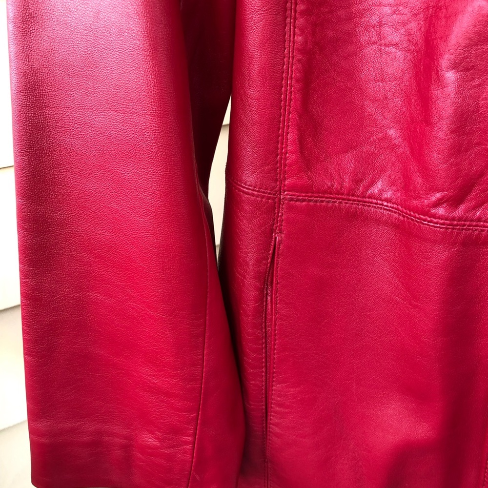 Ellen Tracy Red Leather Jacket - image 7